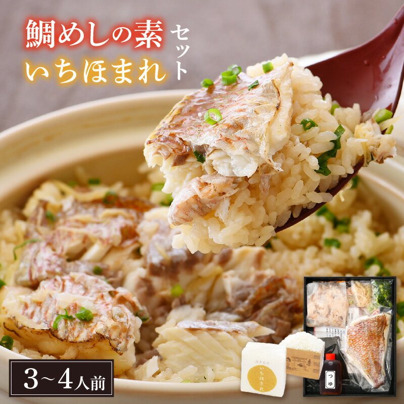 【ふるさと納税】ESSEふるさとグランプリ2021 銘品部門 金賞受賞!「 特上鯛めしの素(2合用) いちほまれ2合セット 3~4人前 薬味付き」 漁師宿にて絶賛の「敦賀真鯛の土鍋鯛めし」をご家庭でもご賞味ください。贈答にも是非! 冷凍便