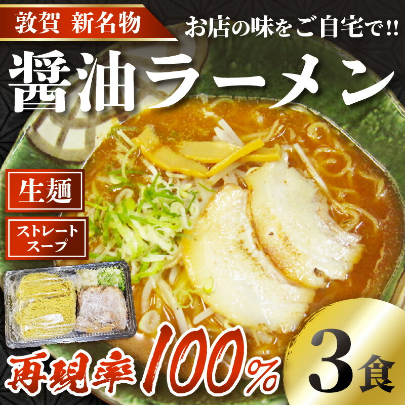 【ふるさと納税】ラーメン めん魚房 松月 醤油ラーメン 3人前 冷蔵トッピング付きで直ぐに食べれる！ 敦賀の新名物！松月屋台ラーメン 店主こだわりのラーメンです。 チャーシュー メンマ ネギ 玉ねぎ ストレートスープ 冷蔵