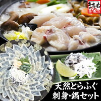 【ふるさと納税】敦賀産天然とらふぐ刺身・鍋セット　【魚貝類・フグ・ふぐ】