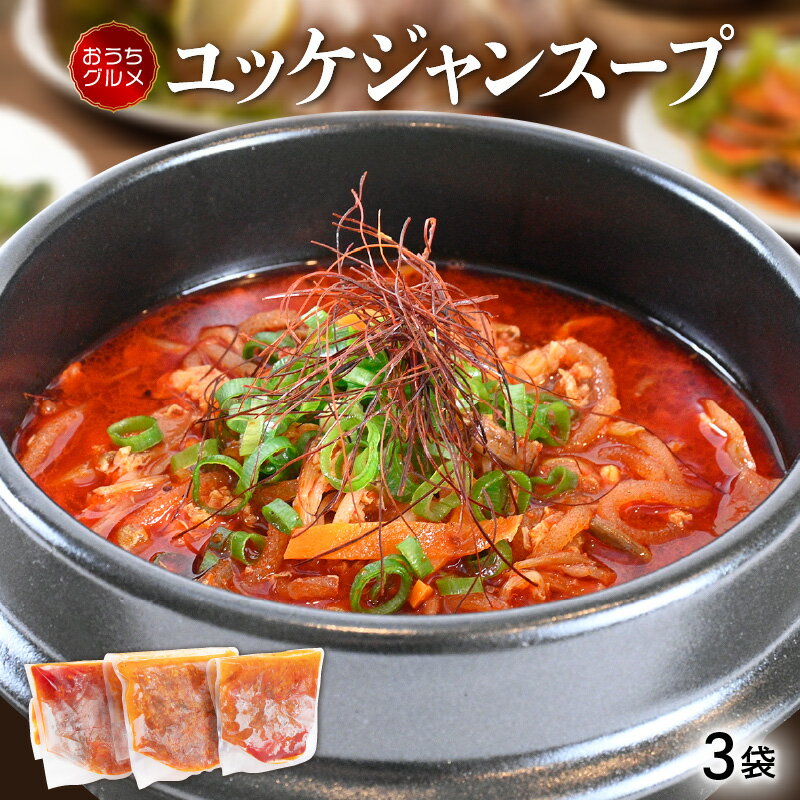 レビューキャンペーン実施中!!韓国料理 ユッケジャンスープ 650g×3袋(1袋2人前)本格韓国料理をご家庭で!