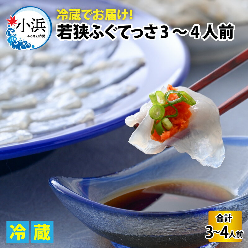 【ふるさと納税】国産 若狭ふぐてっさセット 3～4人前 ｜ 海鮮 食品 魚介 高級 魚 新鮮 豪華 贅沢 鮮魚 ふぐ 河豚 とらふぐ 若狭ふぐ 刺身 てっさ ふぐ皮 ひれ 酒 皮刺し ポン酢 ブランド 冷蔵 配送 料理 お取り寄せ 旬 送料無料 ふぐちり フグ[B-005004]