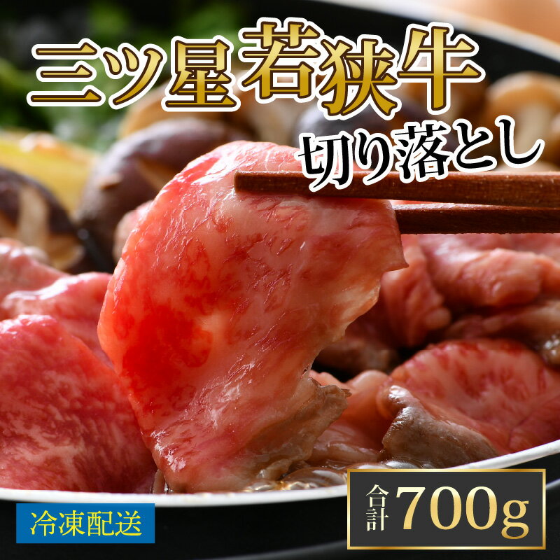 【ふるさと納税】三ツ星 若狭牛 切り落とし 700g｜牛肉 焼肉 しゃぶしゃぶ すき焼き すき焼き肉 若狭牛お肉 肉 肉セット 肉うどん 冷凍 450g ブランド牛 切り落とし 牛丼 炒め物 三ツ星牛 三ツ星 ギフト 贈答 送料無料 [A-014002]