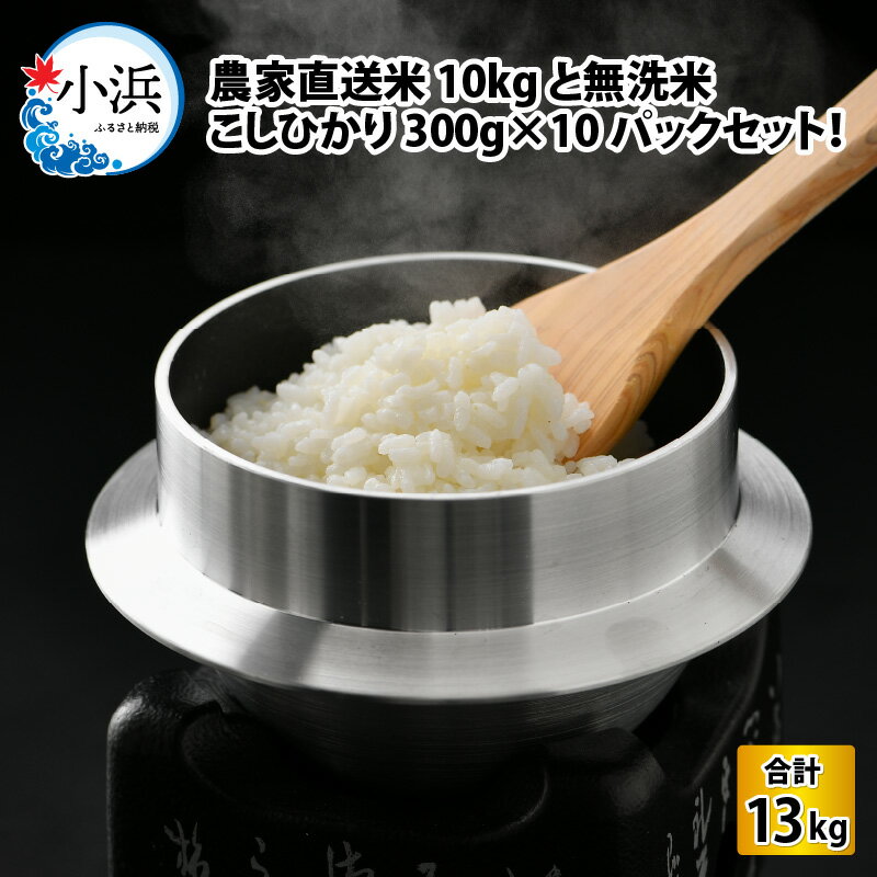 【ふるさと納税】【令和4年産】農家直送米約10kgと無洗米こしひかり2合×10パック...