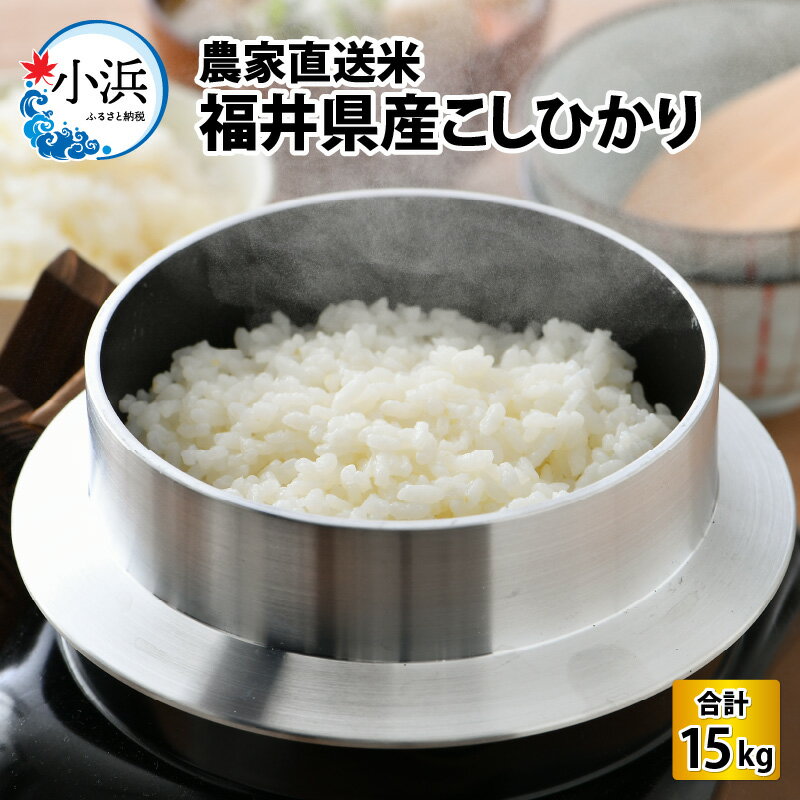 【ふるさと納税】【令和5年産】農家直送米 福井こしひかり 5kg × 3袋 計15kg/ 福井県産 コシヒカリ 白米 精米 [C-017008]