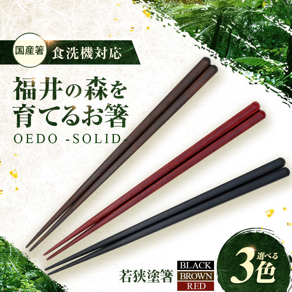 【選べる3色】OEDO -SOLID- Brown 福井の森から生まれたお箸（食洗機対応 若狭塗箸 1膳）/ 国産 木製 箸 サステナブル 小浜市 / スタイル・オブ・ジャパン[BFCX055]