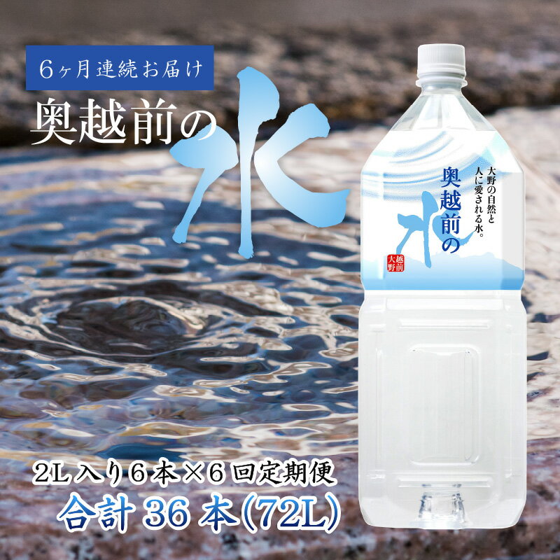 【ふるさと納税】【6ヶ月連続お届け】奥越前の水 PET2L×6本 計36本[D-036001]| 飲料 水 ミネラルウォーター 定期便 ふくいのおいしい水 南部酒造場 御清水 名水百選 防災 備蓄