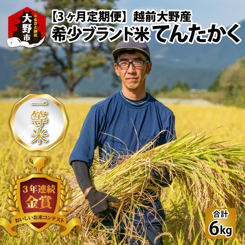 【ふるさと納税】【3ヵ月定期便】【令和5年産】越前大野産 一