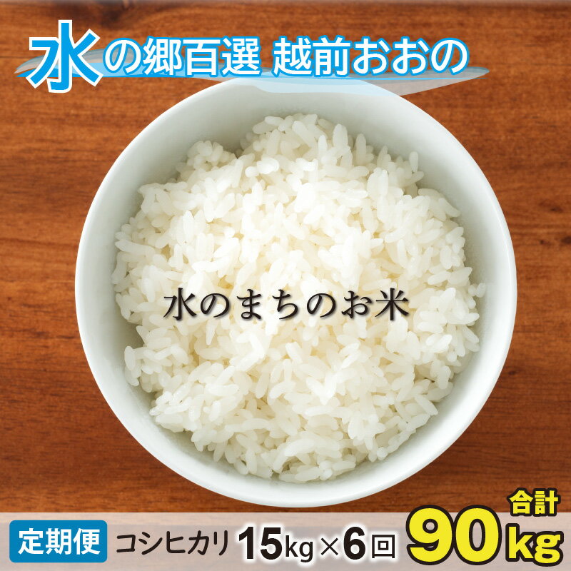 [令和5年産][6ヶ月定期便]こしひかり 15kg×6回 計90kg(白米)「エコファーマー米」−水のまちのお米− [定期便・お米・コシヒカリ・米・6ヶ月連続・6回・計90kg][J-003002]