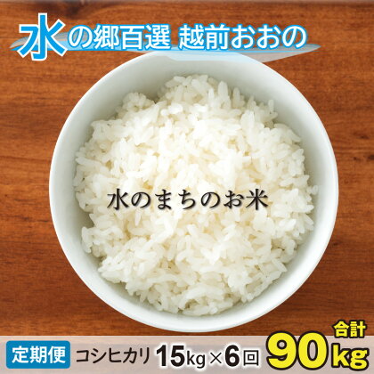 【令和5年産】【6ヶ月定期便】こしひかり 15kg×6回 計90kg（白米）「エコファーマー米」−水のまちのお米−　【定期便・お米・コシヒカリ・米・6ヶ月連続・6回・計90kg】[J-003002]