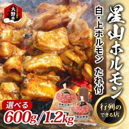 【全国ホルモン大会初代優勝】星山ホルモン 白 ミックス ホルモン 600g / 1.2kg（たれ付）【行列のできるお店】[A-066002]| 鍋 焼き肉 焼き 牛肉 豚肉 優勝 日本一 青空レストラン 鉄板 ホルモン焼き 送料無料