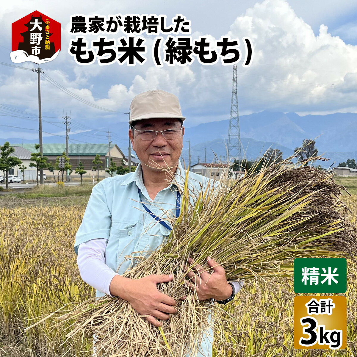 もち米（緑もち）精米3kg