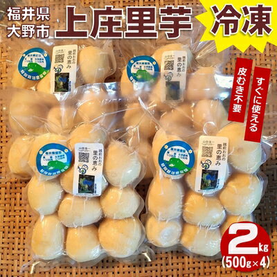 【ふるさと納税】【皮むき不要】上庄里芋 冷凍 洗い子 2kg（500g×4）減農薬・減化学肥料の特別栽培里芋 農家直送【煮っころがしに最適】　【野菜・野菜セット・里芋・冷凍・洗い子・2kg】　お届け：2021年9月〜2022年1月末･･･