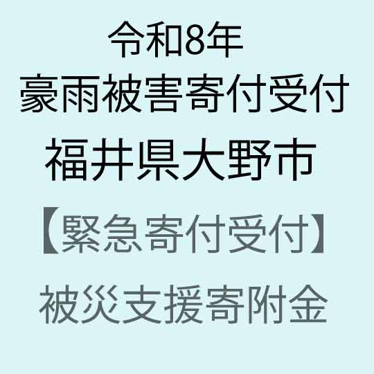 [令和8年福井県豪雨被害災害支援緊急寄附受付]福井県大野市災害応援寄附金(返礼品はありません)