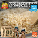 【ふるさと納税】【先行予約】令和7年産 梅花藻が群生する清流で育てたコシヒカリ(玄米 10kg)6か月定期便 ※2025年9月下旬以降順次発送予定 | 新米 国産 福井県産 お米 おこめ ブランド米 ごはん ご飯 農家 直送 60キロ 10kg×6回 10キロ×6回 袋包装 人気 品種 送料無料