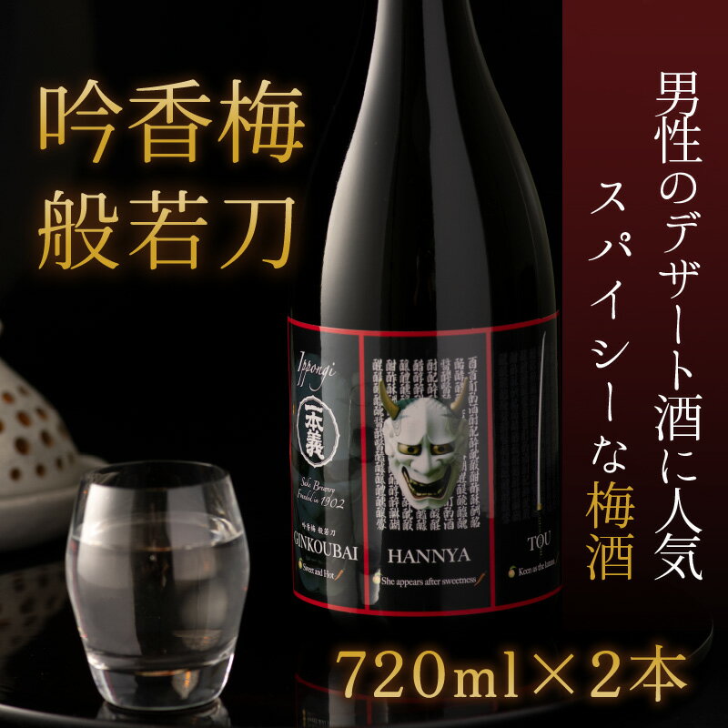 【ふるさと納税】男性用のデザート酒としても人気　般若ラベルのスパイシーな梅酒「般若刀」 (720ml×2本) | 日本酒 スパイシー デザート酒