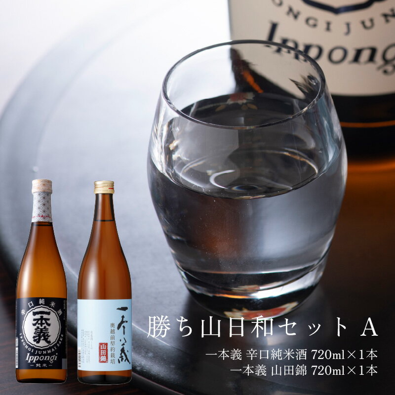 【ふるさと納税】勝ち山日和セットA（一本義 辛口純米酒 720ml×1本 ＆ 一本義 山田錦 720ml×1本） | 日本酒 瓶 勝山 晩酌 冷や 燗 金賞