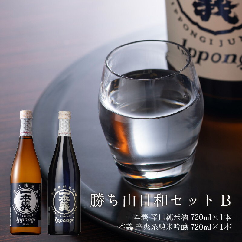 【ふるさと納税】勝ち山日和セットB（一本義 辛口純米酒 720ml×1本 ＆ 一本義 辛爽系純米吟醸 720ml×1本） | 日本酒 瓶 勝山 晩酌 冷や 燗 金賞