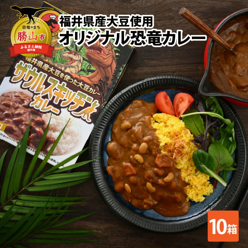 3位! 口コミ数「0件」評価「0」福井県産大豆使用オリジナル恐竜カレー10箱| 料理 レトルト 時短 ヘルシー 健康志向