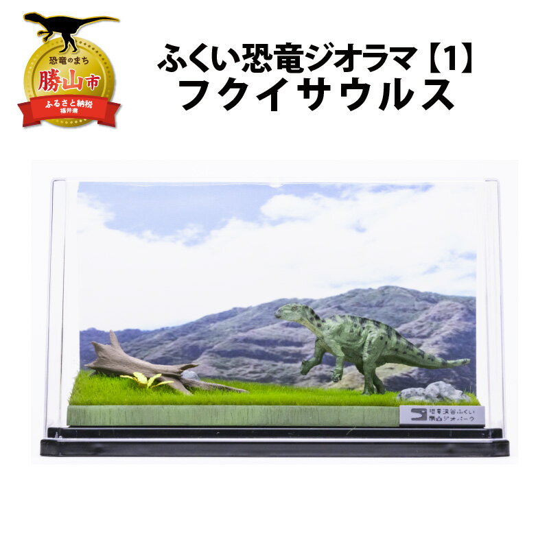 【ふるさと納税】ふくい恐竜ジオラマ 【1】 フクイサウルス | 福井県 勝山 恐竜 化石 インテリア 雑貨 飾り 置き物 手作り ハンドメイド ジオラマ ミニチュア 展示 趣味 模型 玩具 ディスプレイ 記念品 プレゼント 大人向け ケース入り 送料無料