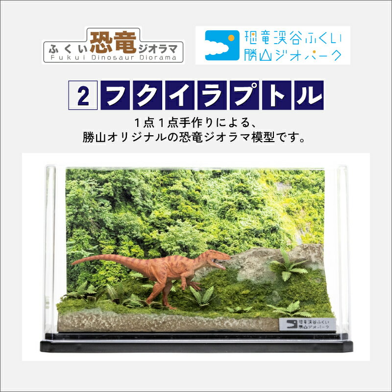 【ふるさと納税】ふくい 恐竜 ジオラマ 【2】 フクイラプトル | 福井県 勝山 恐竜 化石 インテリア 雑貨 飾り 置き物 手作り ハンドメイド ジオラマ ミニチュア 展示 趣味 模型 玩具 ディスプレイ 記念品 プレゼント 大人向け ケース入り 送料無料