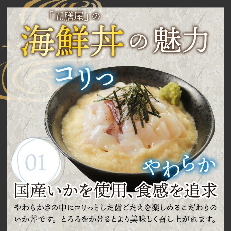 【ふるさと納税】【刺身用】海鮮丼の具 イカ 60g（タレ付）× 5人前　/ 国産 グルメ イカ 海の幸 海鮮【最新の冷凍技術】 [B-11017]