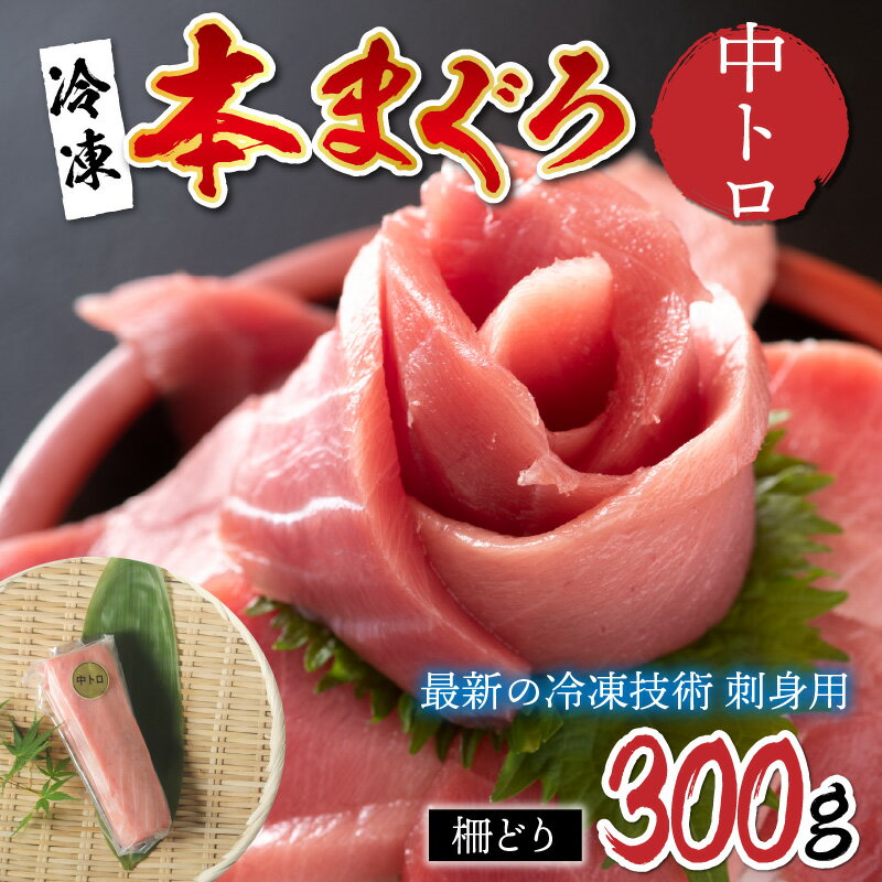 【ふるさと納税】【刺身用】本マグロ 中トロ 300g（柵どり）【最新の冷凍技術】[B-11014] | マグロ 鮪 中とろ 新鮮 お刺身 お造り 切り身 切身 海鮮 海鮮丼 マグロ丼 国産 海の幸 冷凍 アニサキス対策品 御祝 プレゼント