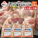 【ふるさと納税】《国産》 コリコリ塩ホルモン 400g×3袋（4人前×3袋） 計1.2kg ＜絶品！炒めるだけ簡単！＞ ／ 味付け 肉 焼肉 BBQ バーベキュー もつ ホルモン 小分け おつまみ 冷凍 アウトドア 人気 やみつき