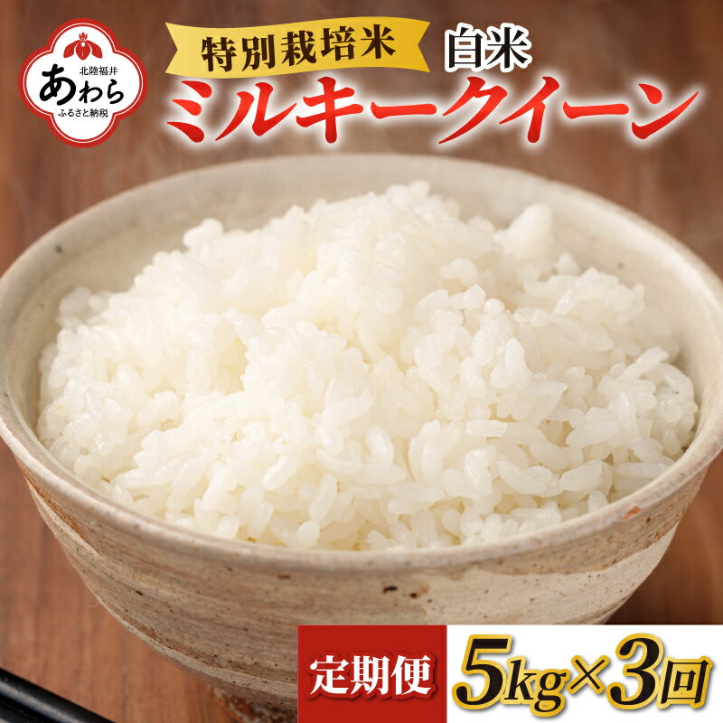 【ふるさと納税】【令和5年産】《定期便3回》特別栽培米 ミルキークイーン 白米 5kg ／ 農薬不使用 化...