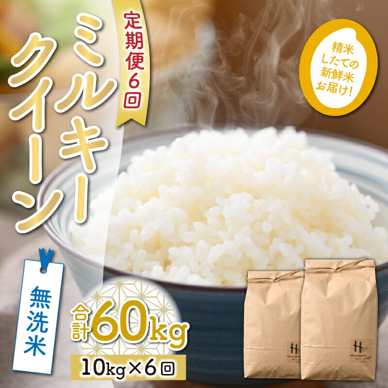 【ふるさと納税】【先行予約】 令和4年産 新米 全6回 定期便 ミルキークイーン 10kg 無洗米 福井県産（5kg×2袋） 低農薬 有機肥料 白米 ブランド米 農家直送 産地直送 美味しいお米