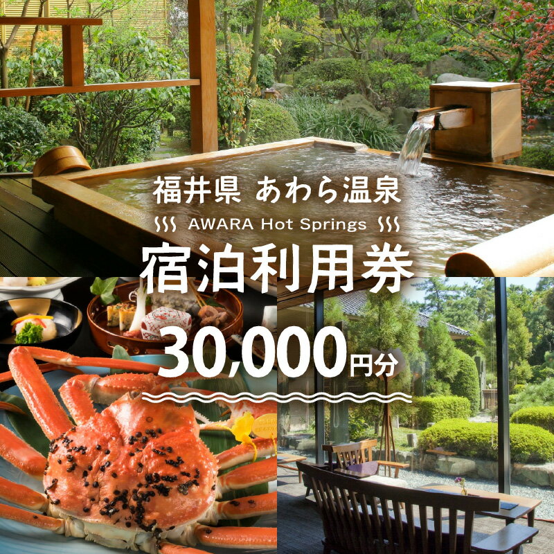【ふるさと納税】あわら温泉 宿泊利用券 30,000円分 | 宿泊券 利用券 旅館 ホテル チケット ペア 観光 旅行 源泉 大浴場 露天風呂 福井県 あわら市その2