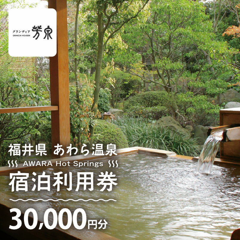 【ふるさと納税】あわら温泉 宿泊利用券 30,000円分 l 宿泊券 利用券 旅館 ホテル チケット ペア 観光 旅行 源泉 大浴場 露天風呂 宿泊券 福井県 あわら市 カニ 蟹 観光地 旅行券 国内旅行 旅行券 宿泊券 ゴルフ 国内その2