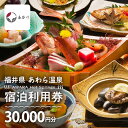 【ふるさと納税】あわら温泉 宿泊利用券 30,000円分 l 宿泊券 利用券 旅館 ホテル チケット ペア 観光 旅行 源泉 大浴場 露天風呂
