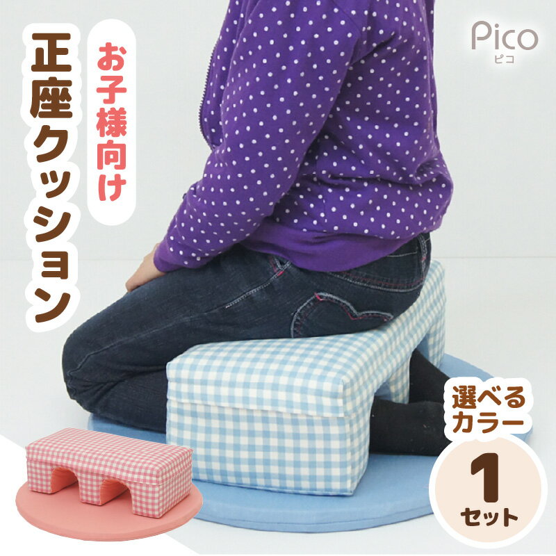 【ふるさと納税】【2色から選べる】お子様向け 正座クッションセット ピコ《優しいカラーのクッション・マットの組み合わせ》