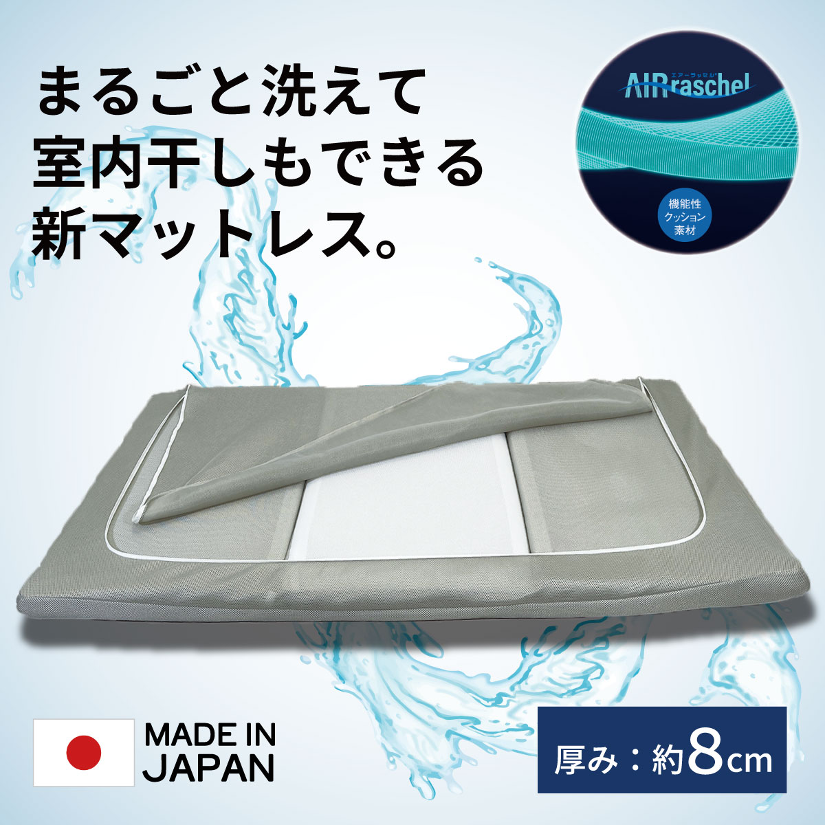 ファインエアー スゴ楽800マットレス スゴ楽smart スゴ楽800 スゴ楽 / 送料無料 ファインエアーマットレス ツイン 腰痛 福井 越前市 高反発マット 高反発 オーシン 体圧分散 日本製 シングル 床置き 洗える 水洗い 通気性 ポータブル コンパクト 人気(18209)