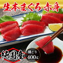 【ふるさと納税】【冷蔵 指定日着可】国産 生本マグロ 赤身 400g（柵どり）/ 送料 無料 福井県 越前市 武生 鮪 冷蔵 未冷凍 生まぐろ 生マグロ 本鮪 新鮮 お刺身 おさしみ お造り 切り身 海鮮 丼 海鮮丼 まぐろ丼 発送時期が選べる (18209)