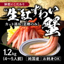 【ふるさと納税】越前産 1.2kg 紅ズワイガニ 足棒のみ ハーフポーション 刺身 生食可 / 送料無料 福井県 越前市 蟹 かに カニ かにしゃぶ 蟹しゃぶ しゃぶしゃぶ かに刺し 焼きがに カット済 …