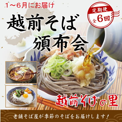 【6回定期便：寄附翌年1月スタート】楽天そばランキング常連 越前そばの里 毎月違う「越前そば」が届く お楽しみ頒布会 送料無料 福井県 越前市 そば 越前そば （18209）