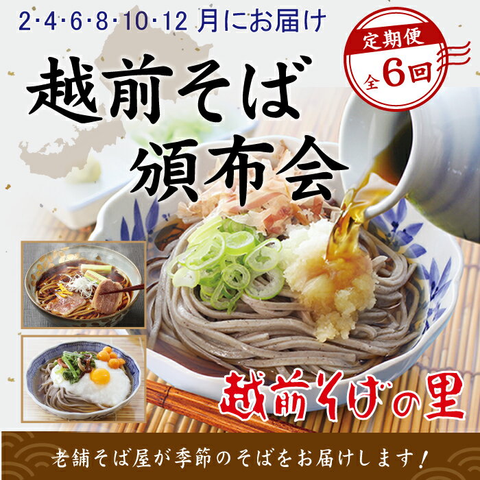 11位! 口コミ数「0件」評価「0」【6回定期便：寄附直近偶数月スタート】楽天そばランキング常連 越前そばの里 毎月違う「越前そば」が届く お楽しみ頒布会 送料無料 福井県 越･･･ 