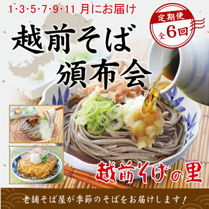 【6回定期便：寄附直近奇数月スタート】楽天そばランキング常連 越前そばの里 毎月違う「越前そば」が届く お楽しみ頒布会 送料無料 福井県 越前市 そば 越前そば （18209）