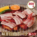 【ふるさと納税】福井白山ポーク 300g 豚バラ 焼肉用 / 送料 無料 国産 福井 越前 武生 豚肉 やきにく カルビ 18209 