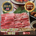 【ふるさと納税】焼肉セット 各500g 若狭牛上焼肉用（A5ランク）+ 福井白山ポーク豚バラ 計1kg / 送料 無料 国産 福井 越前 武生 肉 やきにく カルビ バラ (18209） 2