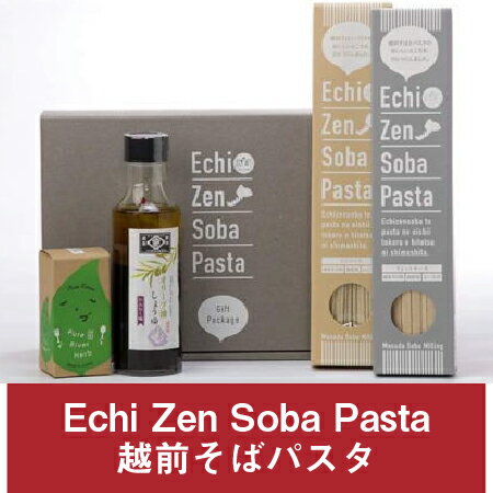 27位! 口コミ数「0件」評価「0」越前そばパスタ ギフトパッケージ / 送料 無料 福井県産 越前市 武生 そば 蕎麦 soba パスタ プレゼント（18209）