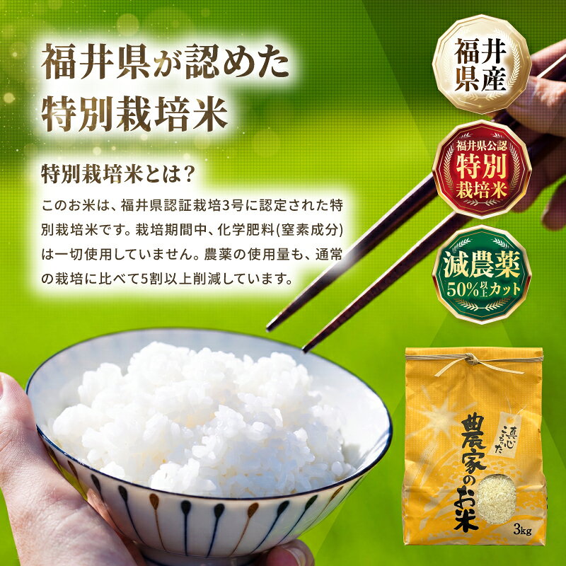 【ふるさと納税】【 新米 先行予約】令和8年産 新米 福井県産 減農薬米 こしひかり 6〜12kg 定期便3〜12回（玄米・白米選択可）/ 送料無料 福井県 越前市 米 コシヒカリ 減農薬 2026年度産（18209） f182095-echizen-10000851 福井県越前市 サンプル画像3
