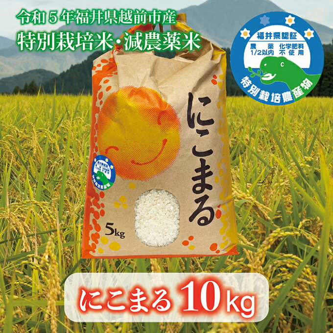 【ふるさと納税】【令和5年度産・新米】福井県越前市産にこまる　福井県特別栽培米 10...