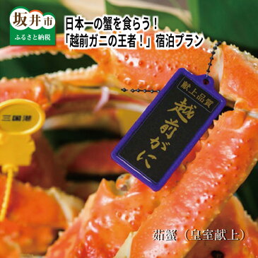 【ふるさと納税】日本一の蟹を食らう！「越前ガニの王者！」宿泊プラン　(2名様で1室利用)