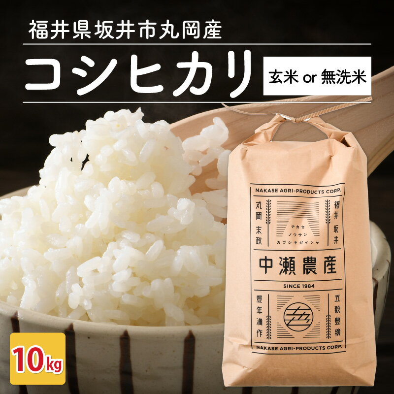 【ふるさと納税】【先行予約】【令和4年産新米】福井県坂井市丸岡町産 コシヒカリ 10kg（玄米or無洗米）【2022年9月下旬以降順次発送予定】 /玄米 無洗米 お米