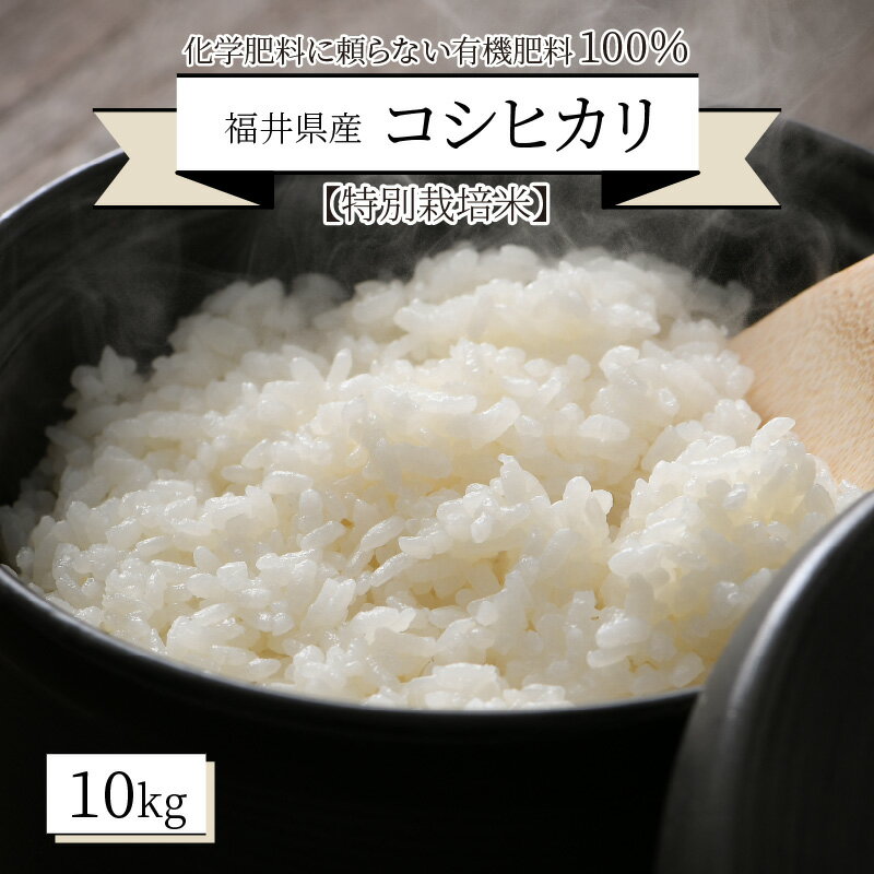 【ふるさと納税】【先行予約】【令和4年産新米】【特別栽培米】福井県産 コシヒカリ 10kg ～化学肥料にたよらない有機肥料100%～ 【2022年10月上旬より順次発送予定】/白米 玄米 お米 ごはん