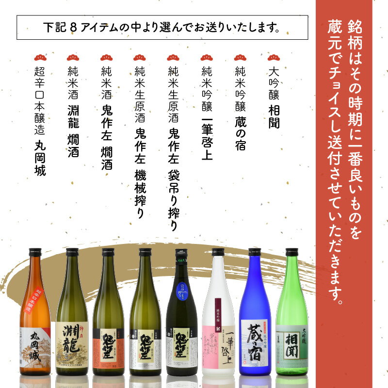 【ふるさと納税】季節にあわせてお届け！久保田酒造の地酒おまかせ6本セット ( 一升瓶 × 6本 )