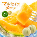 【ふるさと納税】【先行予約】 マルセイユメロン 3Lサイズ以上 × 2玉 (1玉あたり:約1〜1.5kg) 福井県三里浜産 糖度15度【2025年6月上旬以降順...