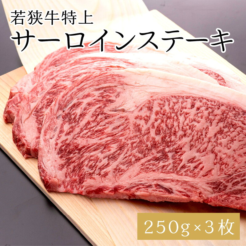 【ふるさと納税】肉 牛 厚切り！ 坂井市産 福井県産 (国産和牛)若狭牛特上サーロインステーキ 250g × 3枚 f182109-sakai-10000129 福井県坂井市 サンプル画像2